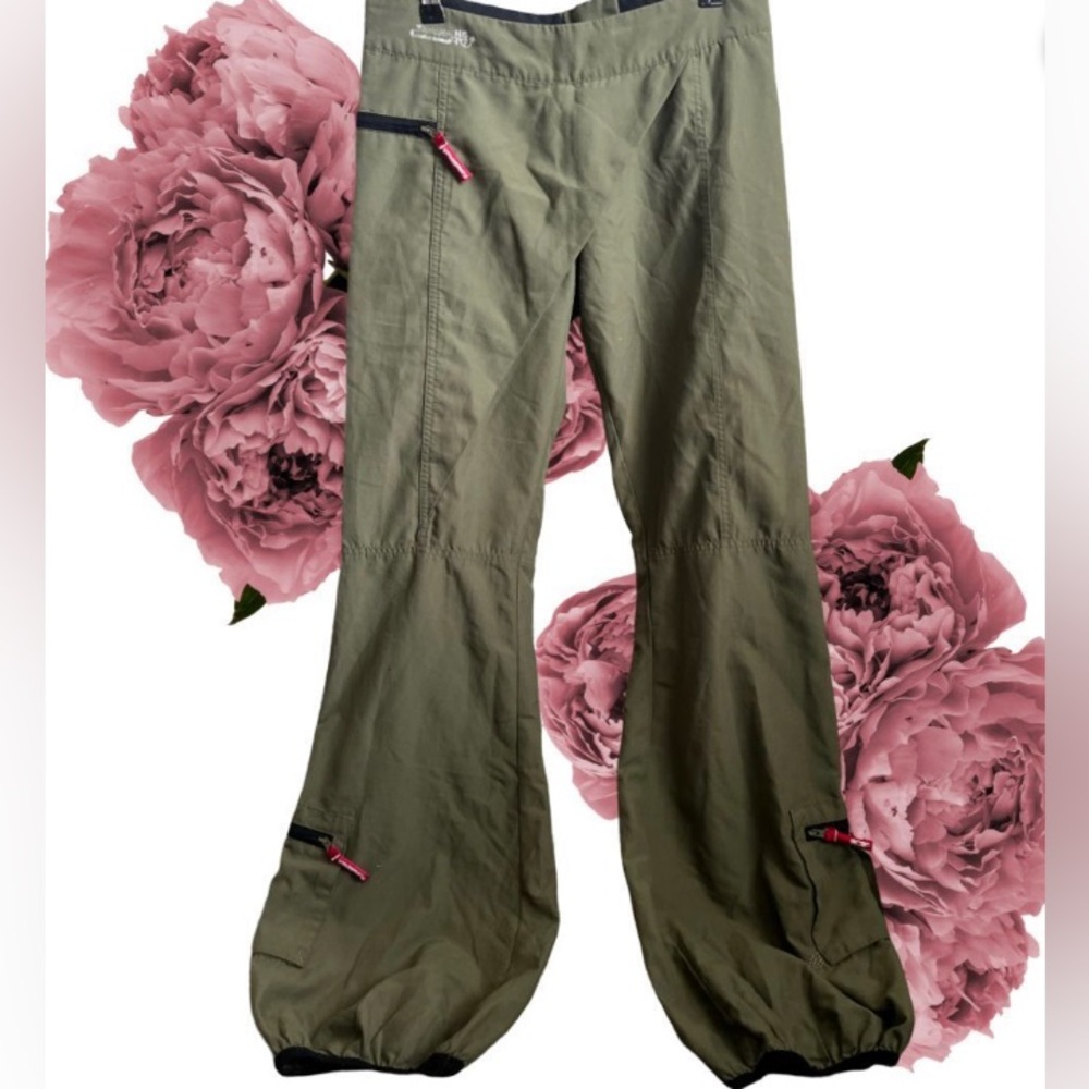 Insane KanaBeach layered skirt green parachute pants